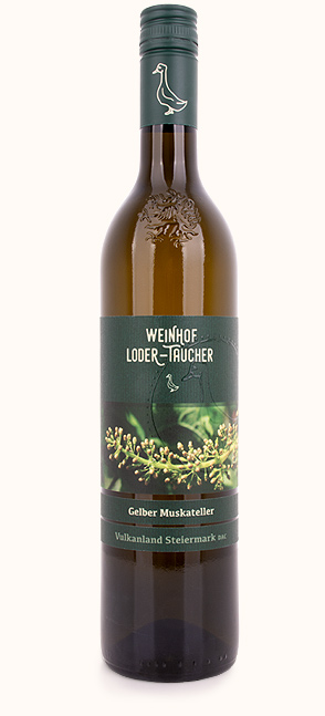Gelber Muskateller 2020, Vulkanland Steiermark DAC, Weißwein aus der Steiermark, Weinhof Loder-Taucher, Buschenschank Gansrieglhof, Poschitz bei Weiz, Online kaufen